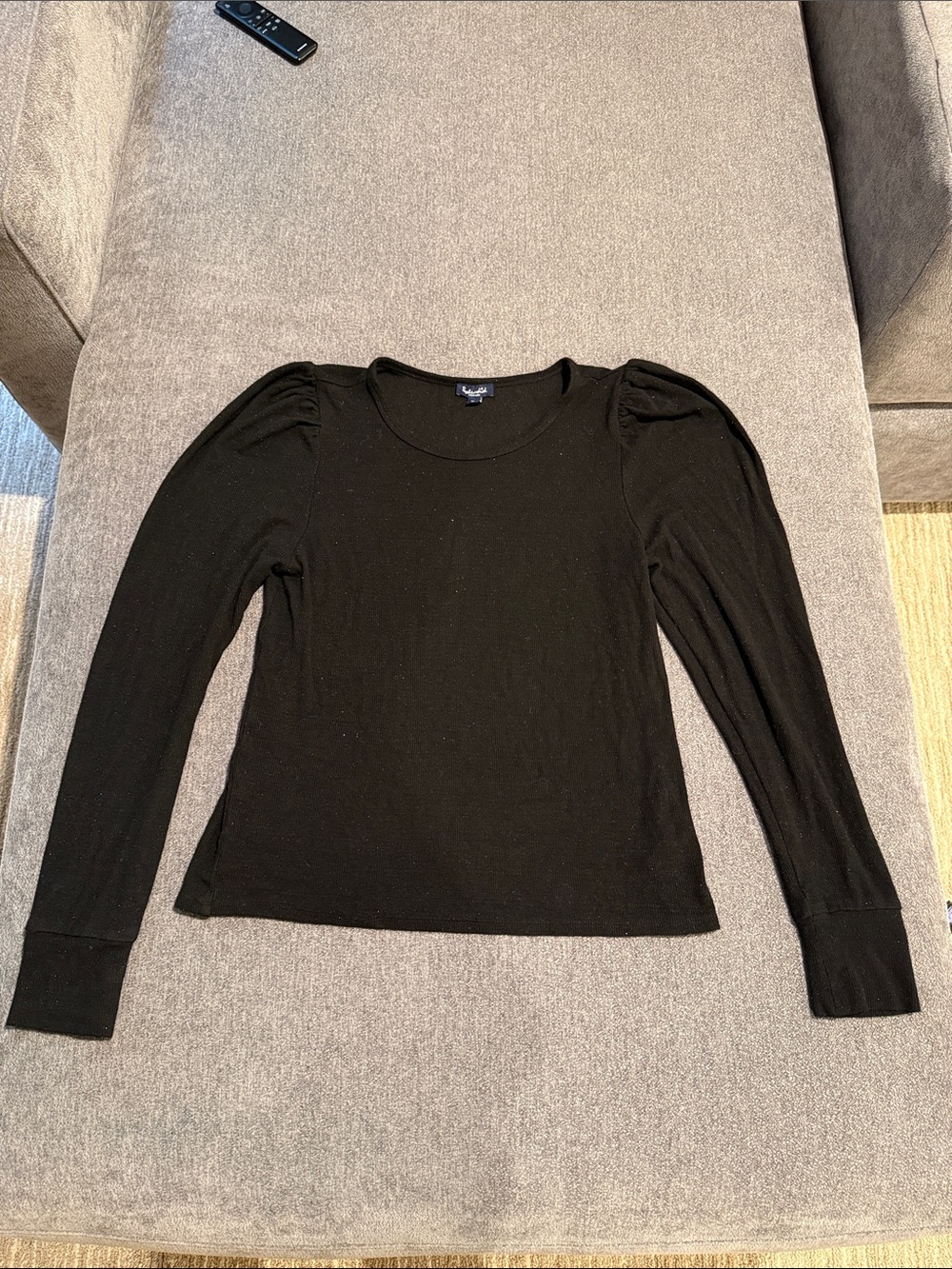 Splendid sparkly Black Puff-Sleeve Long-Sleeve Top - Women
